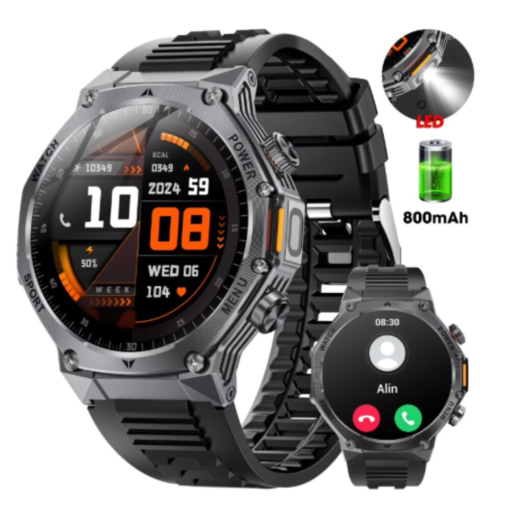 Mingwear 1.8-inch Military Men's Smartwatch for Android or iOS Devices - New
